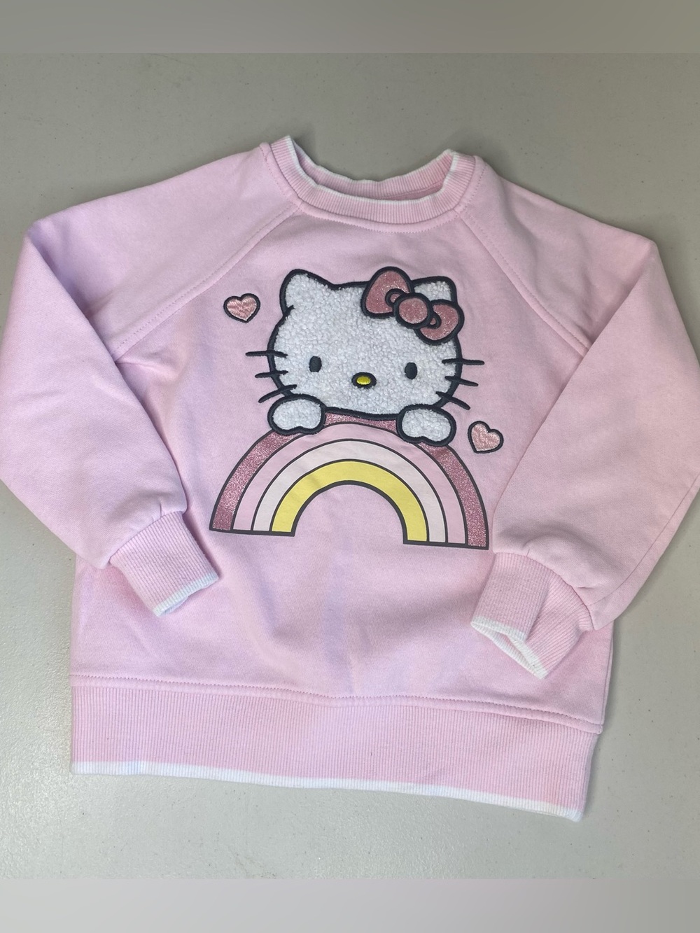Hello kitty Rainbow Sweatshirt Size 5 Pastel pink